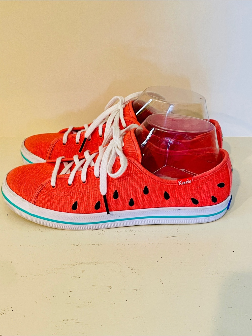 Keds Sunnylife Colab Watermelon Shoes Sneakers 7.5 Coral Pink Seeds